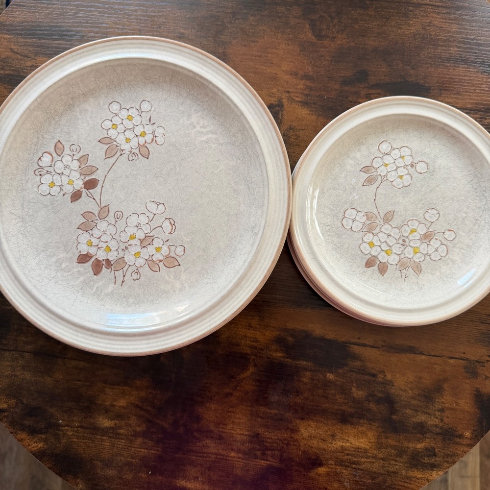 6 Vintage International China Co Sauterne Daphne Stoneware Dinner Salad Plates